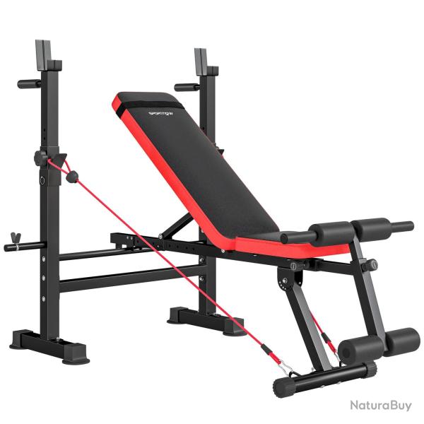 Banc de musculation complet 147 x 109 x 122 cm dossier 8 positions assise 3 positions charge 420 kg