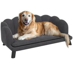 Canap&eacute; pour chien coquillage 98 x 60 x 35 cm coussin moelleux d&eacute;houssable design contemporain en ve