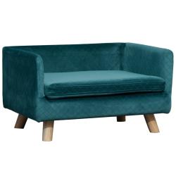 Canap&eacute; lit pour chien petit 64 x 45 x 36 cm coussin moelleux grand confort scandinave design en vel