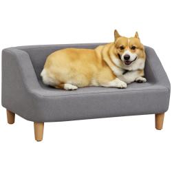 Canap&eacute; pour chien 75 x 55 x 39 cm housse lavable rembourrage 6 cm cadre bois massif scandinave en t
