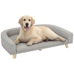 Canap&eacute; pour chien sur&eacute;lev&eacute; 98 x 67 x 25 cm assise moelleuse d&eacute;houssable design scandinave accoudoir