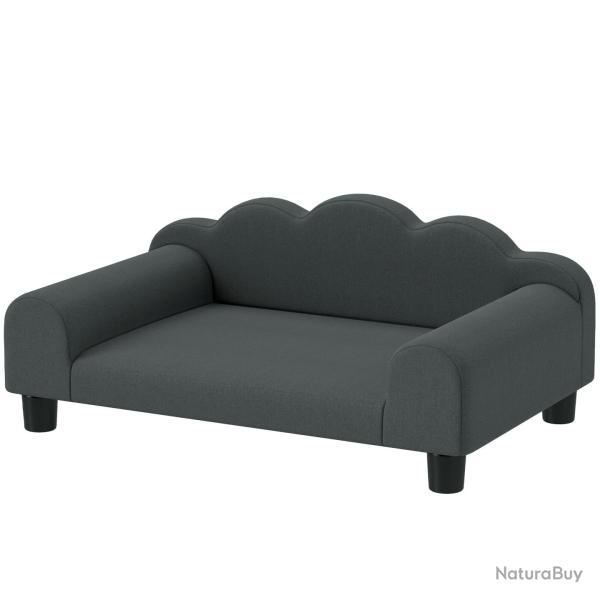Canap� pour chien 66 x 42 x 28.5 cm dossier et accoudoirs de soutien assise rembourr�e moderne en v
