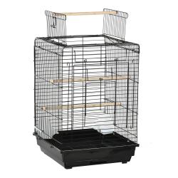 Cage &agrave; oiseaux avec plateau amovible et poign&eacute;e 40 x 40 x 59 cm pour perruches salon &eacute;pur&eacute; contempo