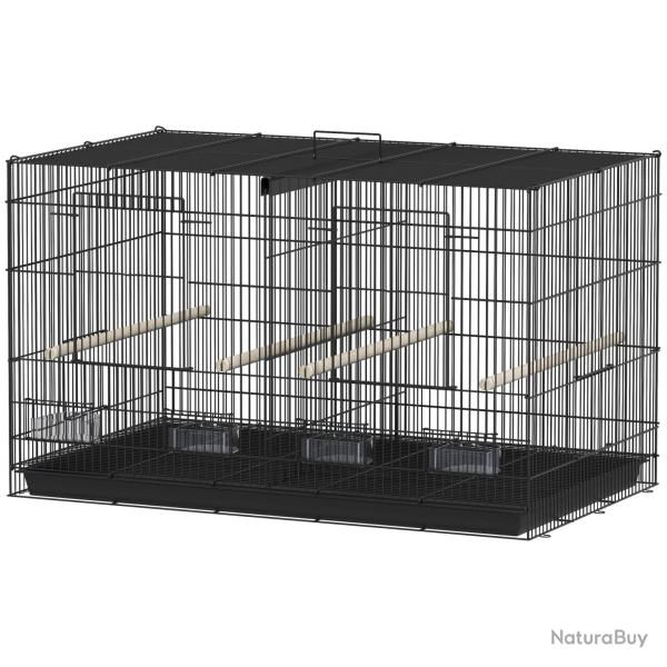 Cage � oiseaux voli�re 76 x 46 x 46 cm s�parable en deux plateau coulissant pratique salon moderne