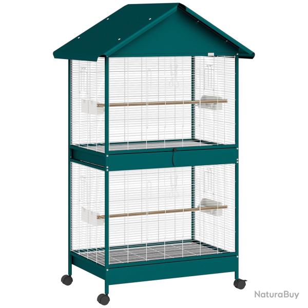 Cage � oiseaux sur roulettes 94 x 70 x 158 cm cloison amovible nettoyage facile moderne industriel