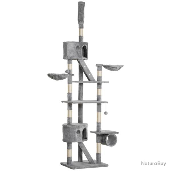 Arbre � chat sol au plafond 60 x 45 x 240-260 cm multi niveaux griffoir moderne en panneau de parti