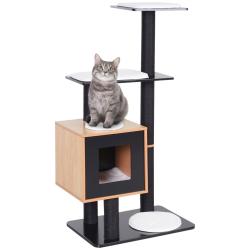 Arbre &agrave; chat centre d'activit&eacute;s 71.5 x 49.5 x 120 cm avec griffoirs et niche pratique design contem
