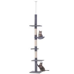 Arbre &agrave; chat tour griffoir 40 x 34 x 230-260 cm 5 niveaux hauteur ajustable scandinave en panneau d