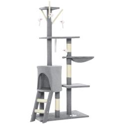 Arbre &agrave; chat tour multi niveaux 60 x 35 x 134 cm grattoir sisal niche douillette avec hamac contemp