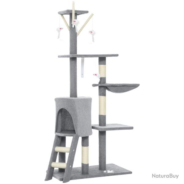 Arbre � chat tour multi niveaux 60 x 35 x 134 cm grattoir sisal niche douillette avec hamac contemp