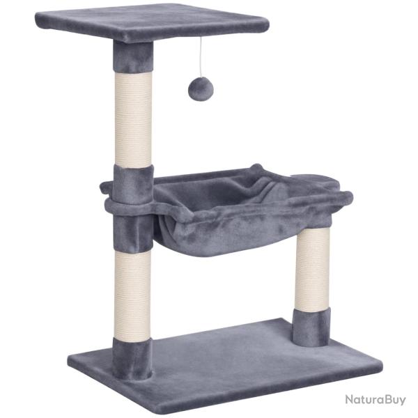 Arbre � chat plateforme 50 x 36 x 70 cm multiples griffoirs hamac et boule suspendue design contemp