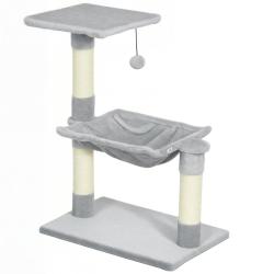 Arbre &agrave; chat avec hamac et plateforme 50 x 36 x 70 cm 3 griffoirs pour plusieurs chats design cosy