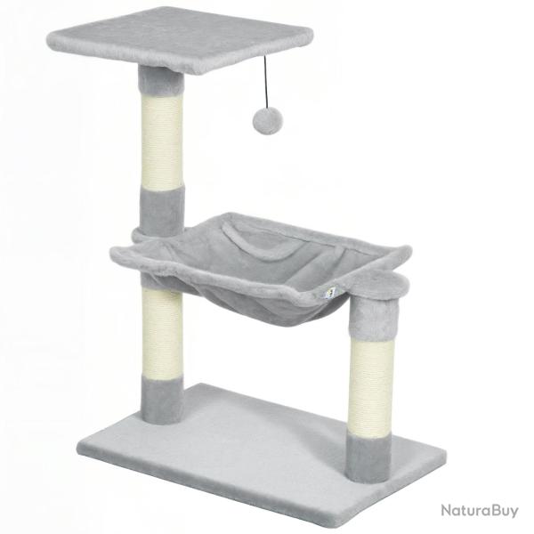 Arbre � chat avec hamac et plateforme 50 x 36 x 70 cm 3 griffoirs pour plusieurs chats design cosy
