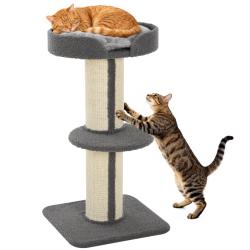 Arbre &agrave; chat perchoirs confortables poteau &agrave; griffer 45 x 45 x 91 cm scandinave salon en panneaux d