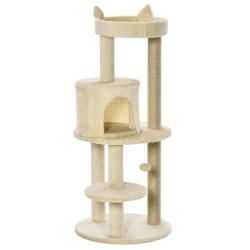 Arbre &agrave; chats 48 x 48 x 104 cm niche plateformes gradu&eacute;es pour jeu et repos contemporain en panneau
