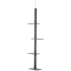 Arbre &agrave; chat du sol au plafond 43 x 27 x 228-260 cm hauteur r&eacute;glable plateformes moderne en panneau