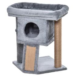 Arbre &agrave; chat &agrave; &eacute;tages jeu et repos 40 x 40 x 57 cm niche priv&eacute;e tapis &agrave; griffer moderne scandinave
