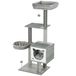 Arbre &agrave; chat multi &eacute;quipements 48 x 40 x 126 cm griffoirs et repos design contemporain ambiance cos