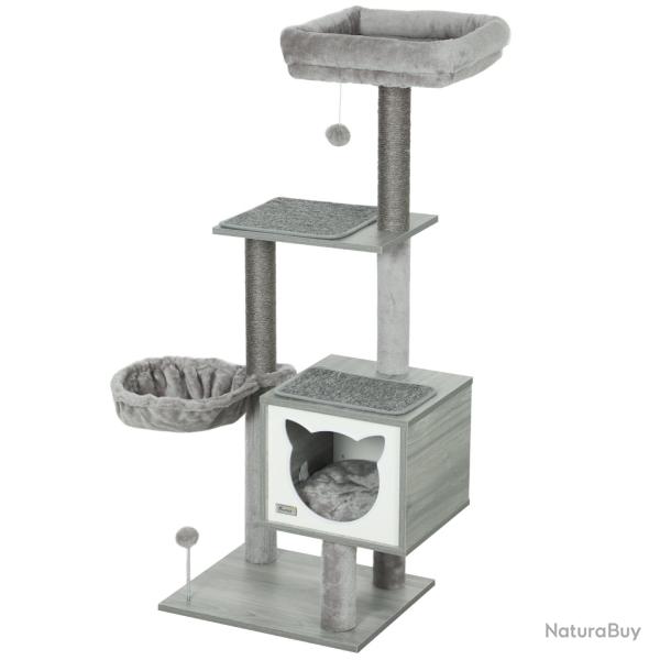 Arbre � chat multi �quipements 48 x 40 x 126 cm griffoirs et repos design contemporain ambiance cos