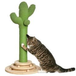 Arbre &agrave; chat griffoir forme de cactus 32 x 60 cm prot&egrave;ge les meubles jeu interactif design contempo