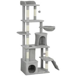 Arbre &agrave; chat tour de jeux 60 x 40 x 170 cm base large hamac inclus griffoirs sisal moderne scandina