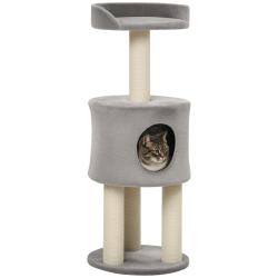Arbre &agrave; chat niche et plate-forme 40 x 103 x 40 cm repos confortable design contemporain en panneau