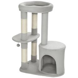Arbre &agrave; chat 60 x 45 x 90 cm poteaux &agrave; griffer niche douillette scandinave stable en panneau de par