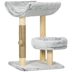 Arbre &agrave; chat compact stable 40 x 40 x 60 cm niche avec coussin lavable jeu de jute style scandinave