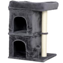 Arbre &agrave; chat tour de jeux compact 45 x 40 x 66 cm deux niches perchoir s&eacute;curis&eacute; moderne scandinave