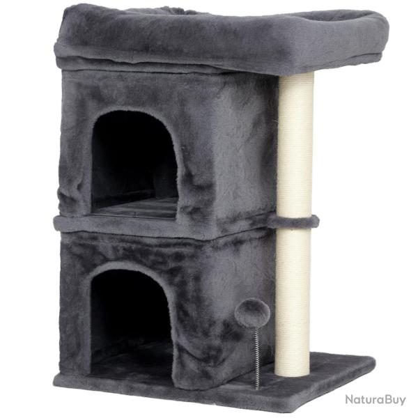 Arbre � chat tour de jeux compact 45 x 40 x 66 cm deux niches perchoir s�curis� moderne scandinave