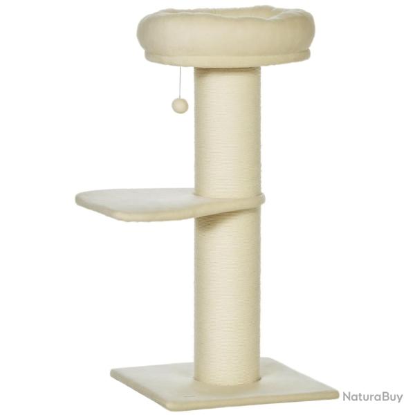 Arbre � chat salon chambre 48,5 x 48,5 x 105 cm griffoir sisal panier d'observation moderne �pur� e