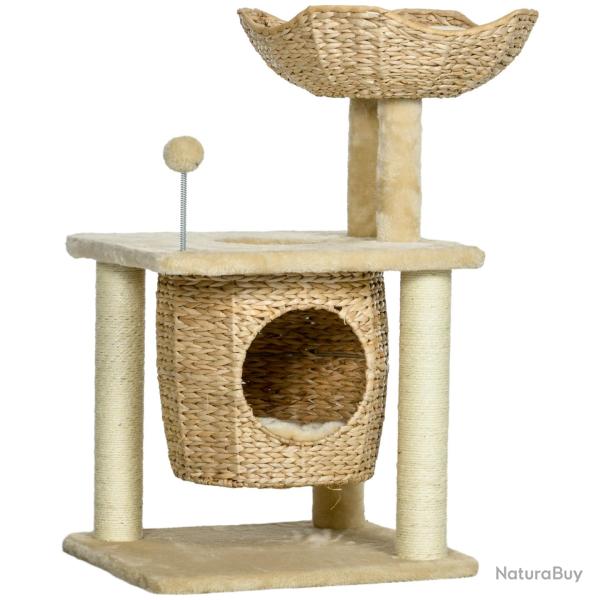 Arbre � chat centre d'activit�s 45 x 40 x 74 cm repos et jeu niche cocon moelleux �pur� contemporai