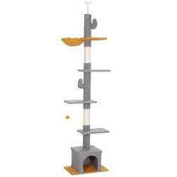 Arbre &agrave; chat pour salon 55 x 34 x 275 cm hauteur r&eacute;glable et stable moderne &eacute;pur&eacute; en panneau de par
