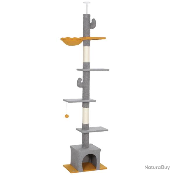 Arbre � chat pour salon 55 x 34 x 275 cm hauteur r�glable et stable moderne �pur� en panneau de par