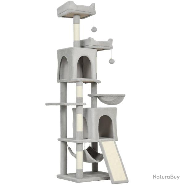 Arbre � chat tour de jeu 48 x 40 x 177 cm stable grattoirs sisal moderne contemporain en bois d'ing