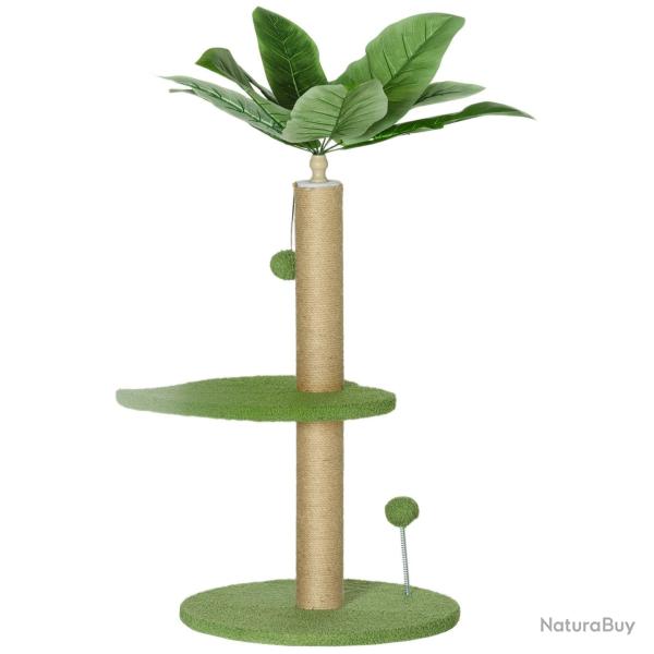 Arbre � chat tour de jeu salon 40 x 40 x 83 cm griffoir plateaux et jouets contemporain en panneau