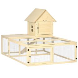Clapier pour lapins 2 niveaux ext&eacute;rieur 151,5 x 106 x 97 cm rampe antid&eacute;rapante rustique 2 &agrave; 3 lapi