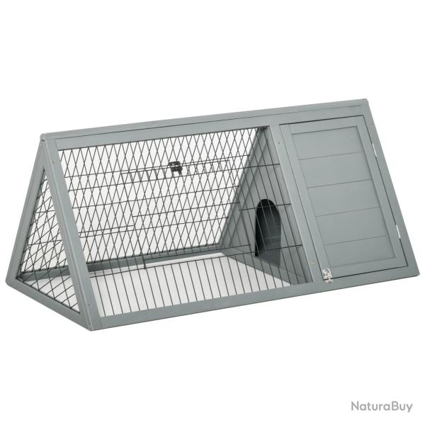 Clapier triangulaire enclos ext�rieur et niche double porte 116 x 62,2 x 52,5 cm s�curis� �pur� a�r