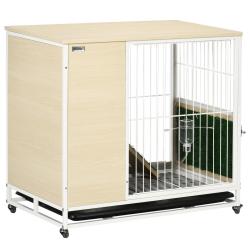Clapier lapin mobile 78 x 52,5 x 76,5 cm plateau amovible porte s&eacute;curis&eacute;e contemporain en panneau d