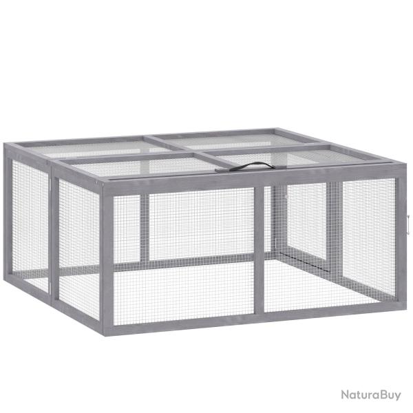 Clapier lapin ext�rieur repliable 110 x 105 x 50 cm toit ouvrant poign�e int�gr�e rustique contempo