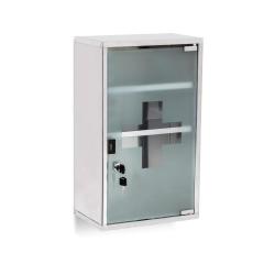 Armoire &agrave; pharmacie moderne extra profonde 60 x 30 x 15 cm verrouillable design &eacute;l&eacute;gant en acier in