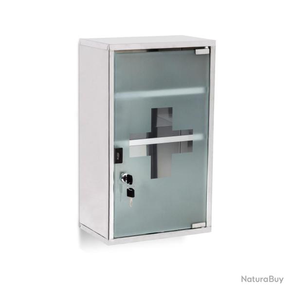 Armoire � pharmacie moderne extra profonde 60 x 30 x 15 cm verrouillable design �l�gant en acier in