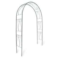 Arche &agrave; rosiers support d&eacute;coratif jardin 233 x 100 x 50 cm en acier noir 13_0003177