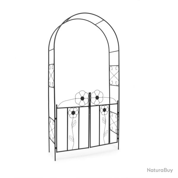 Arche � rosiers d�corative jardin 200 x 120 x 40 cm en fer �poxy noir 13_0003267