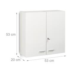 Armoire &agrave; pharmacie s&eacute;curis&eacute;e moderne salle de bain 11 compartiments 120 x 60 x 30 cm en m&eacute;tal blan