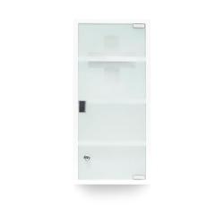 Armoire &agrave; pharmacie murale moderne 27 x 57 x 12 cm s&eacute;curit&eacute; enfants 4 compartiments en acier inox b