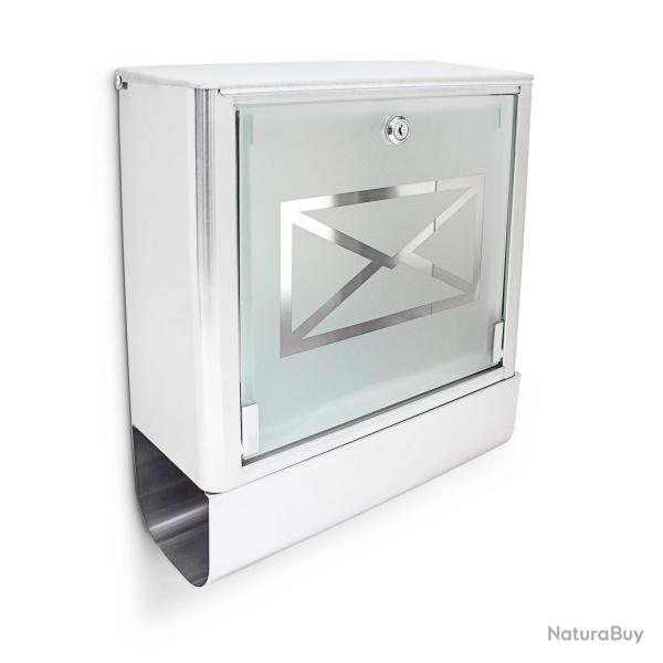 Bo�te aux lettres murale avec compartiment � journaux 35 x 40 x 14 cm moderne en acier inoxydable g