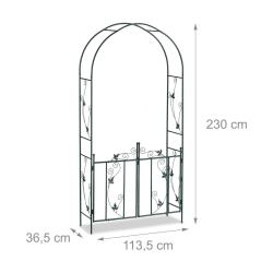 Arche de rosiers XL pour jardin et terrasse d&eacute;corative robustesse 200 x 100 x 30 cm en fer noir 13_