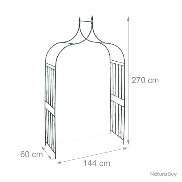 Arche d�corative pour plantes grimpantes jardin 200 x 120 x 40 cm design romantique en m�tal noir 1