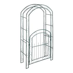 Arche d&eacute;corative de jardin avec porte pour plantes grimpantes style romantique 200 x 100 x 50 cm en